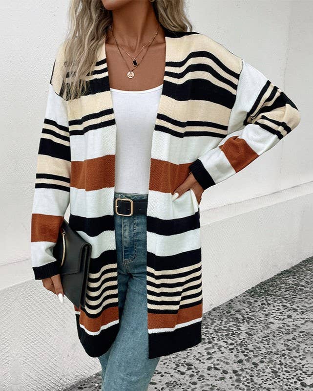 Striped Sweater Cardigan