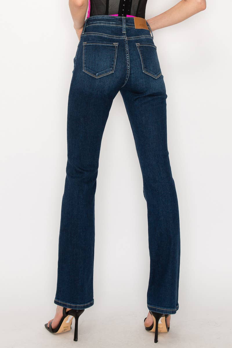 The Modern Curvy High Rise Skinny Boot Cut Jeans by Artemis Vintage