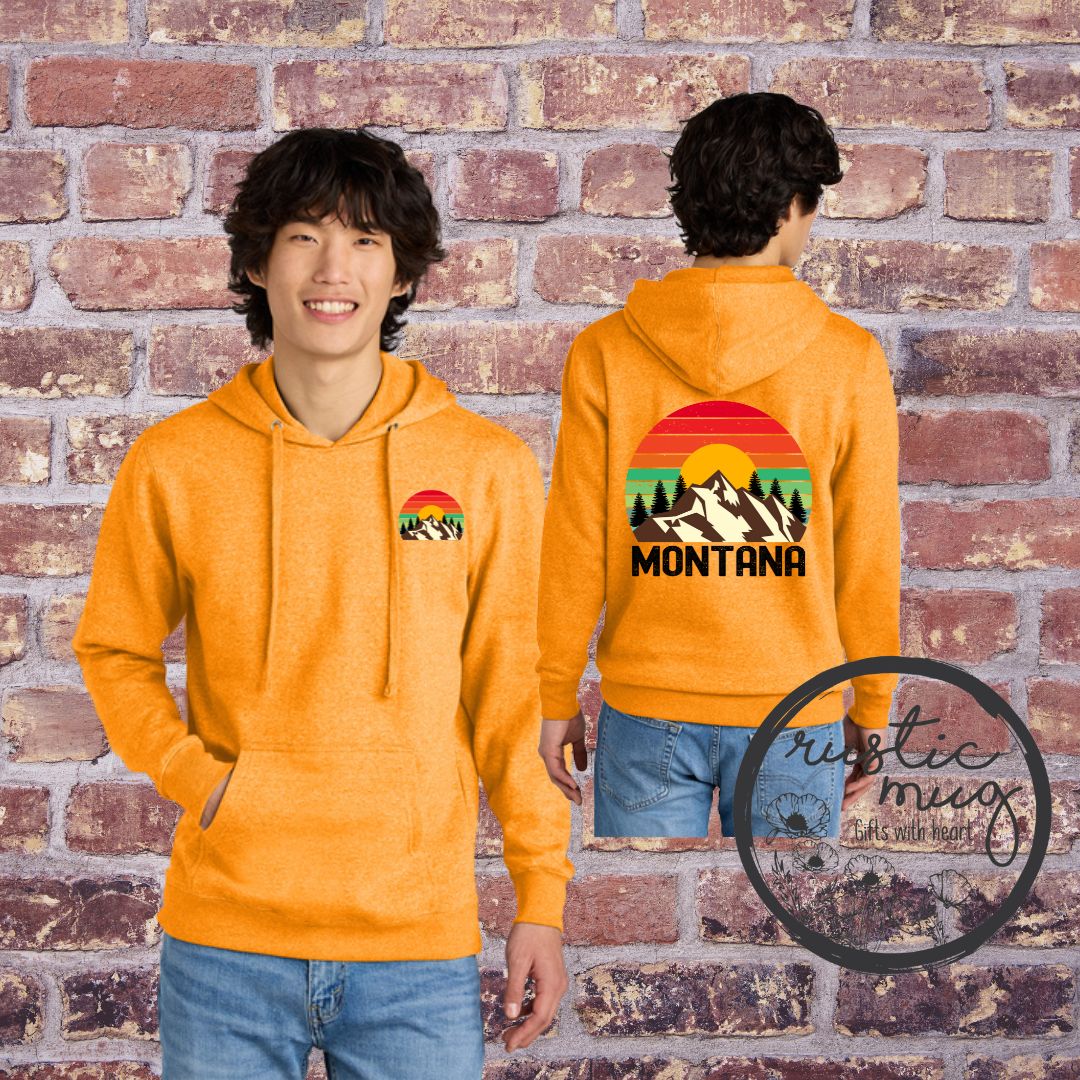 Vintage Retro Montana Sunset Hoodie