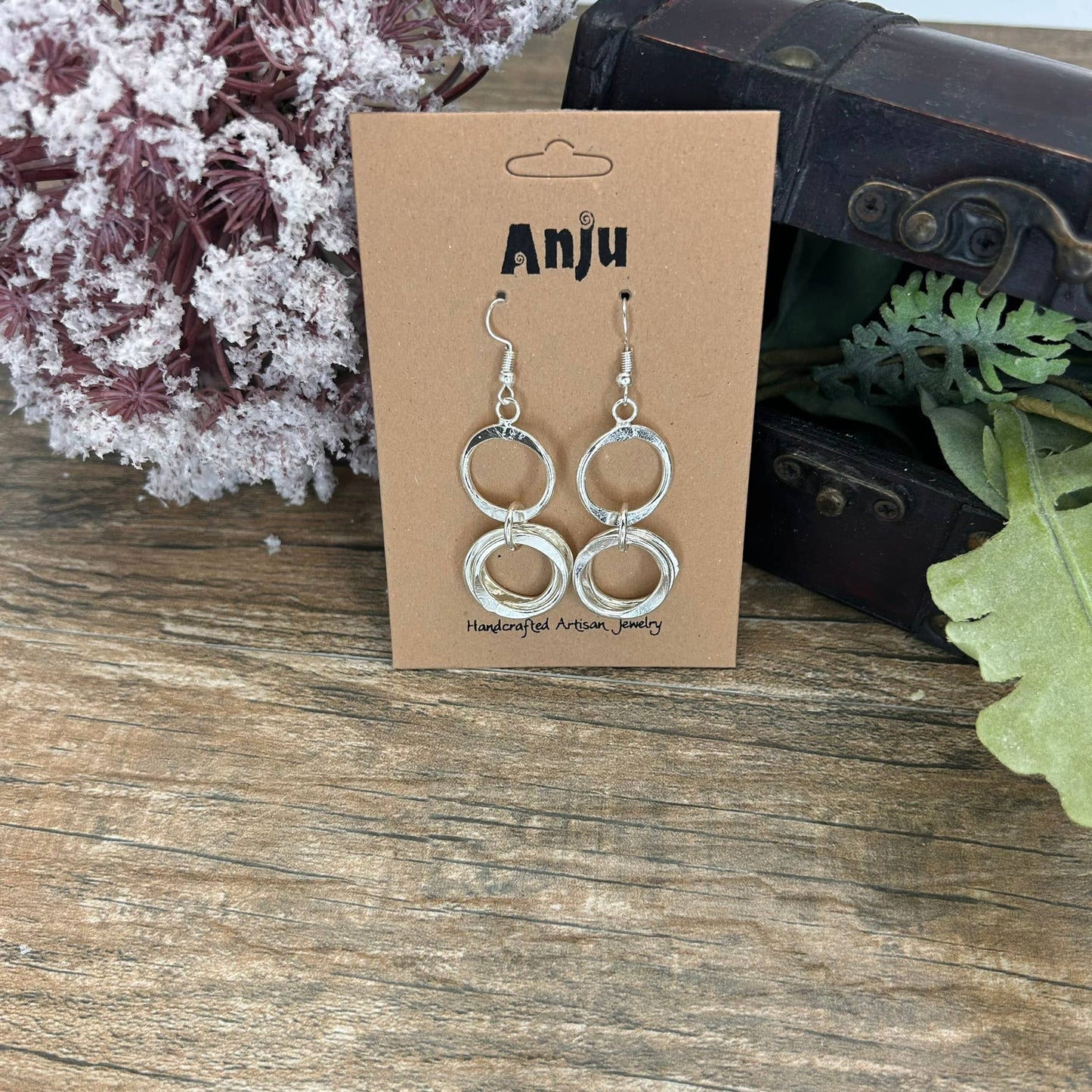 Dangling Hammered Silver Earrings