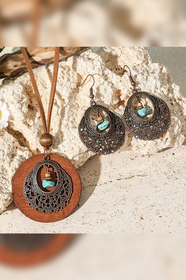 Bohemia Turquoise Earring and Necklace Set