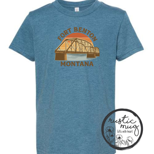 Youth Fort Benton Vintage Bridge Sunset Tee