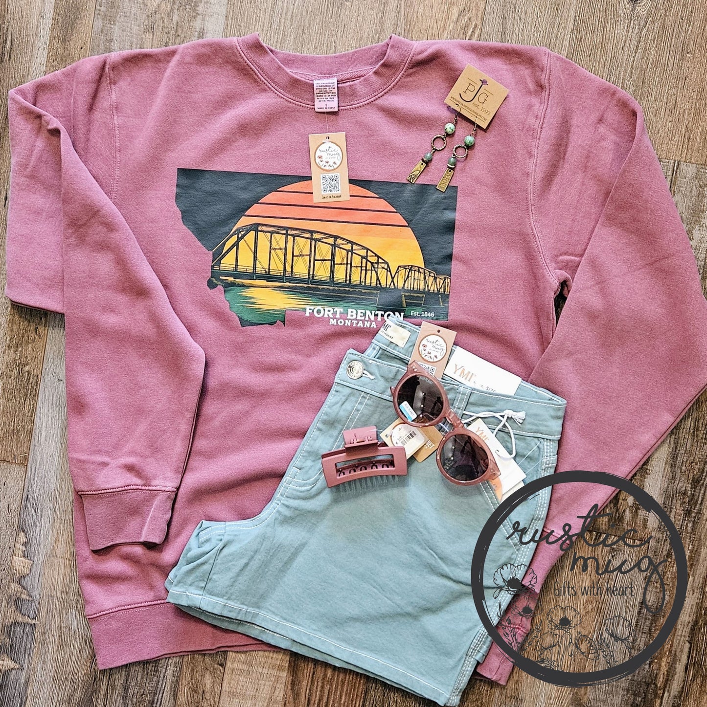 Fort Benton Sunset Bridge Sweatshirt