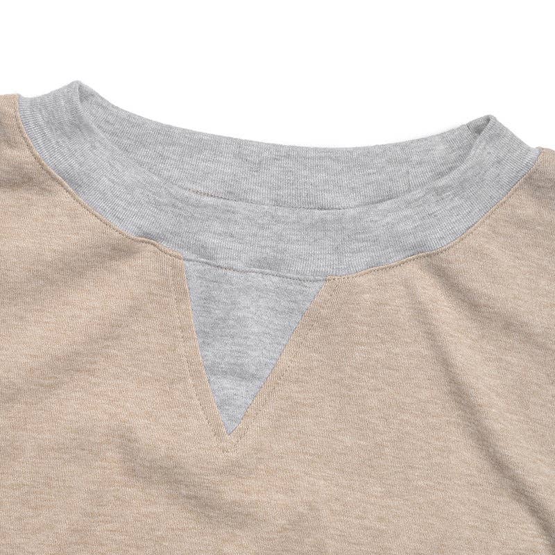 Crew Neck Color Block Long Sleeve Top