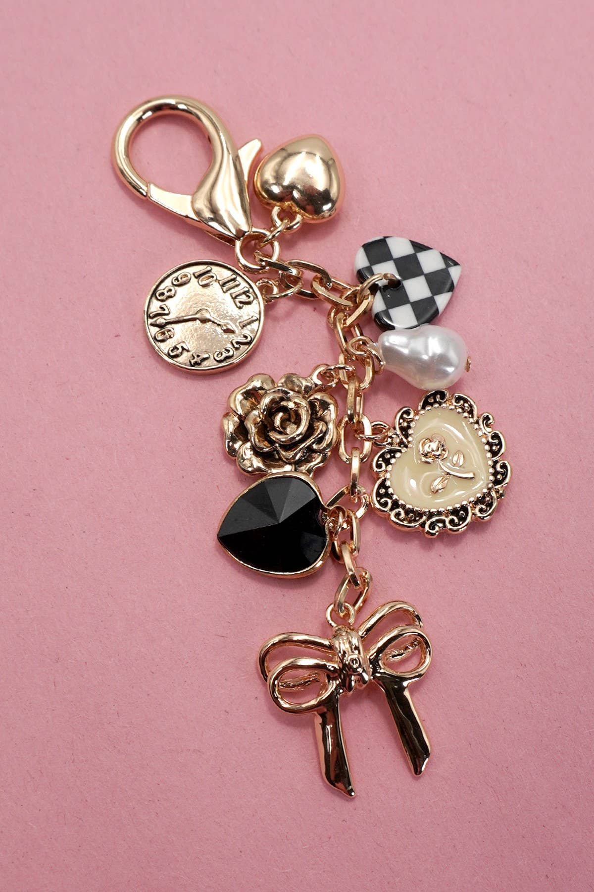 Bow & Heart Bag Charm