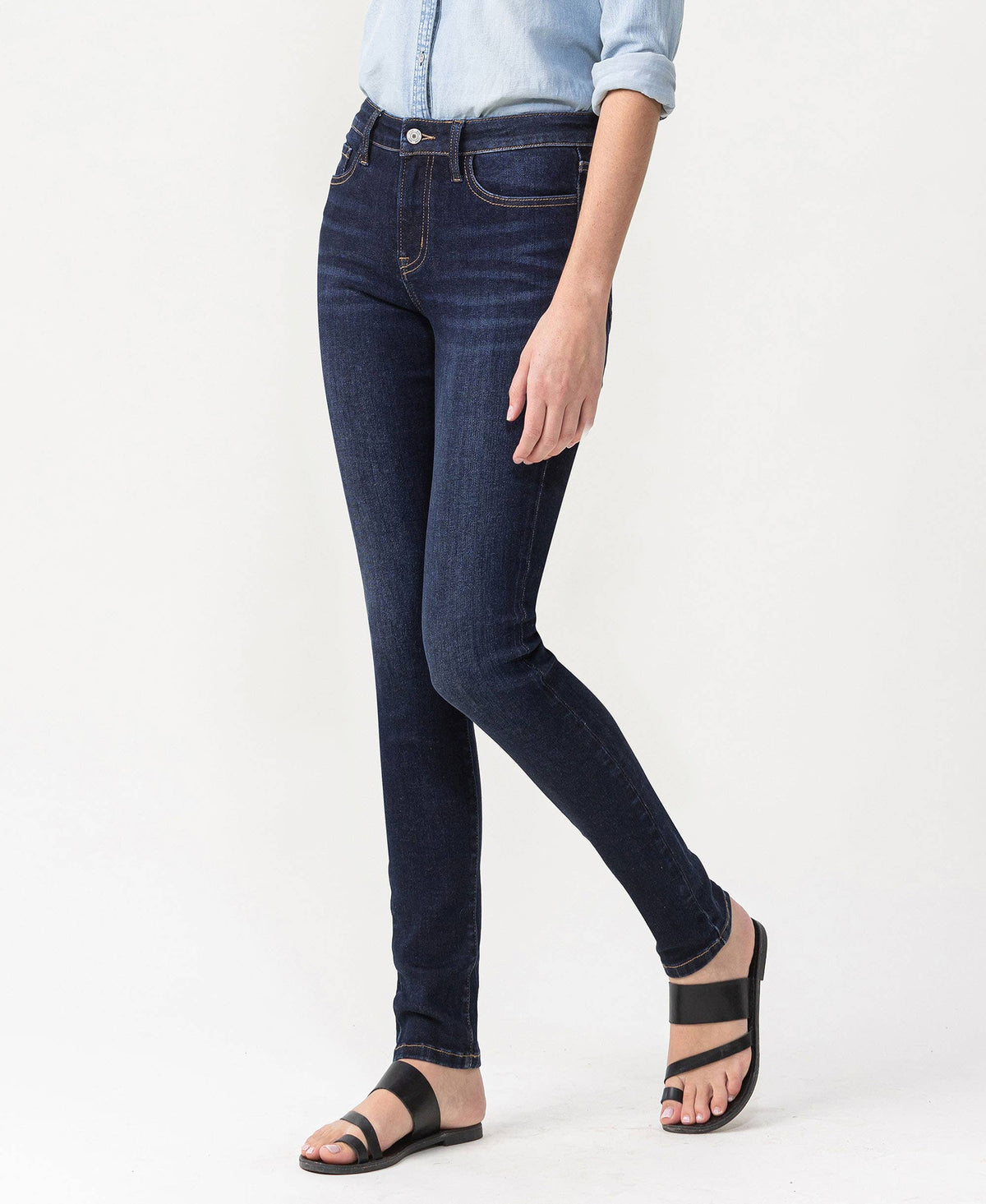 Lustrous High Rise Dark Skinny by Lovervet
