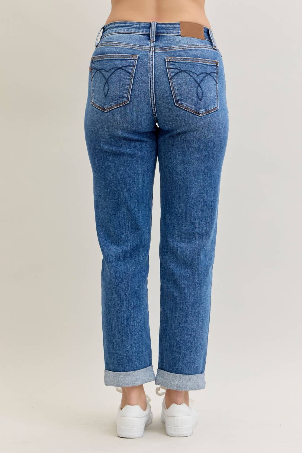 Mid Rise Classic Cuffed Boyfriend by Judy Blue
