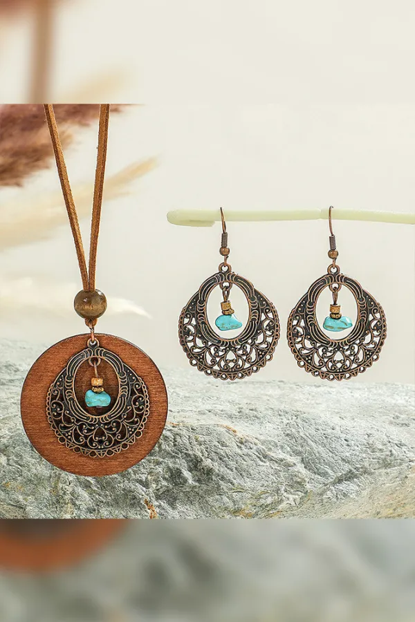 Bohemia Turquoise Earring and Necklace Set