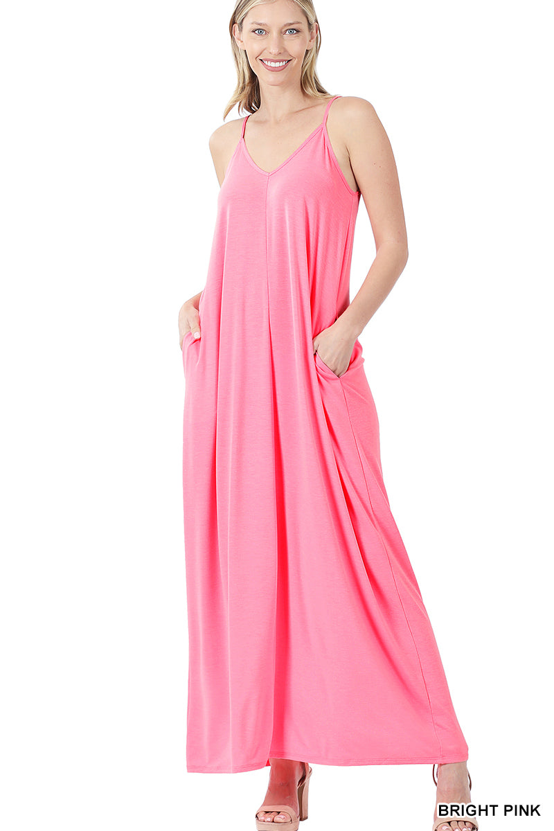 V-Neck Maxi Dress w/ Pockets