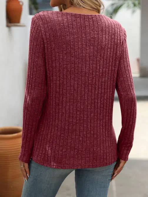 Long Sleeve V-Neck Sweater