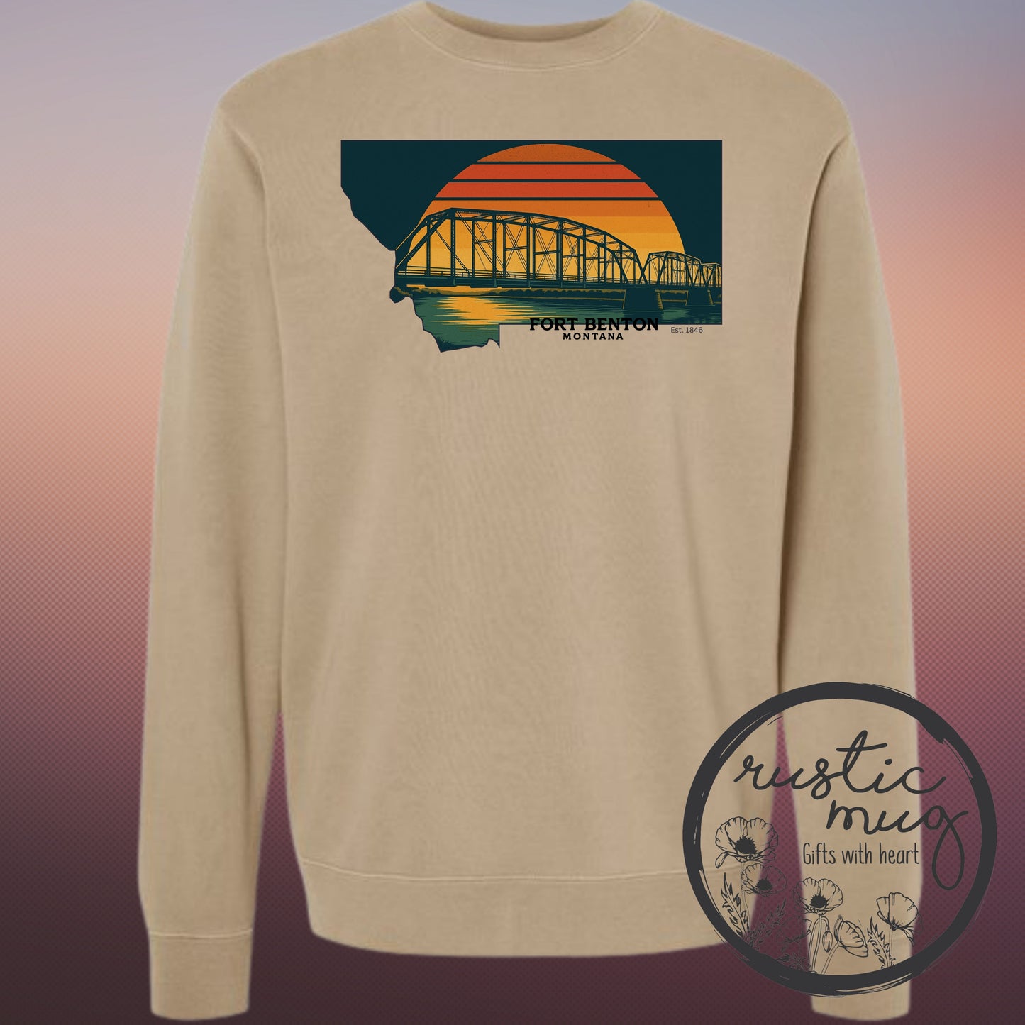 Fort Benton Sunset Bridge Sweatshirt
