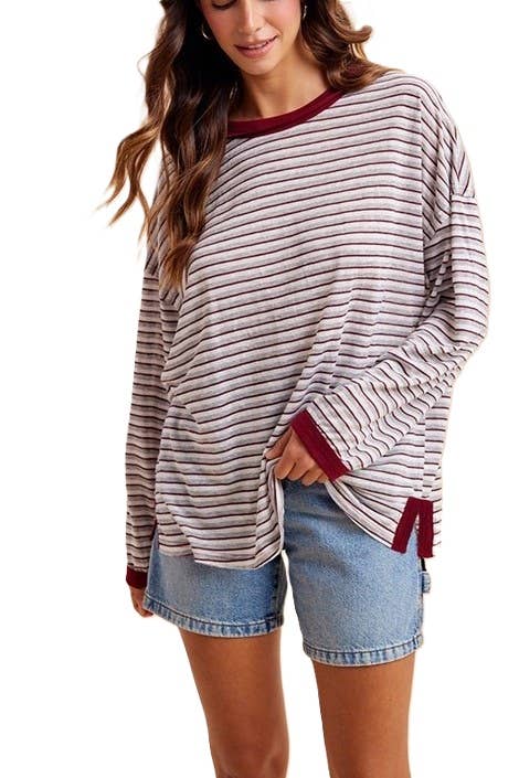 Striped Oversized Jersey Tee