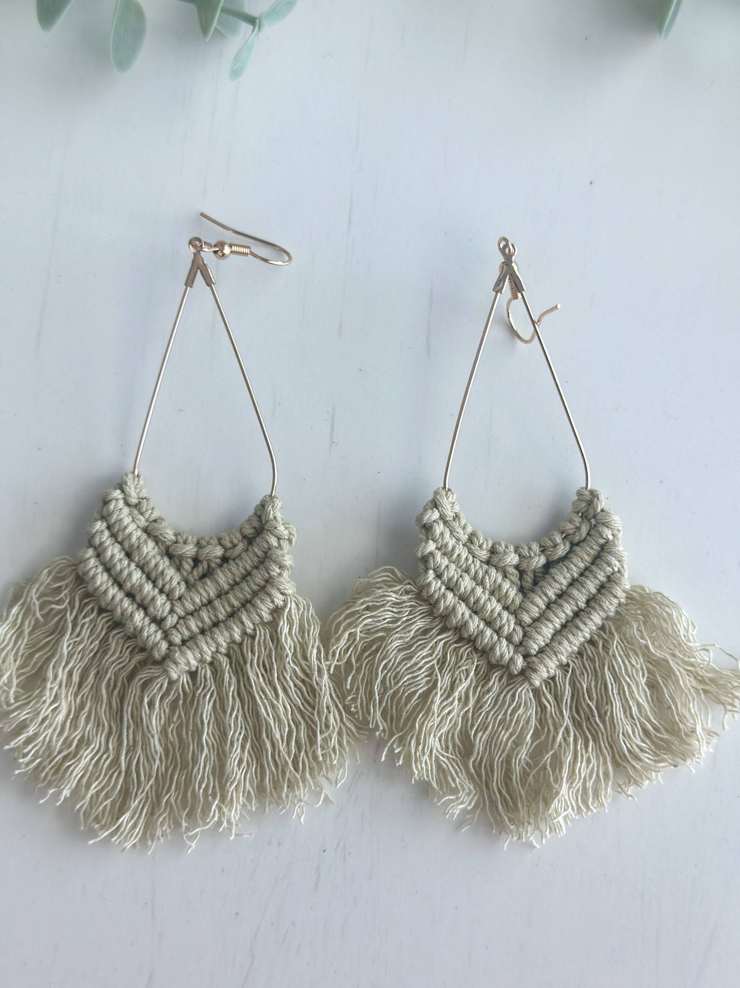 Natural Boho Macrame Earrings