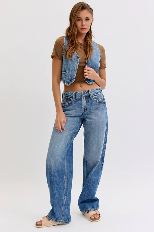 Low Rise Baggy Jeans by Cello