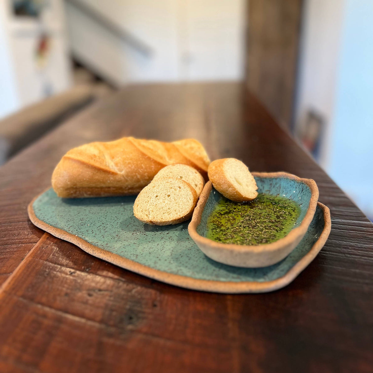 Pottery Bread & Oil Dipper
