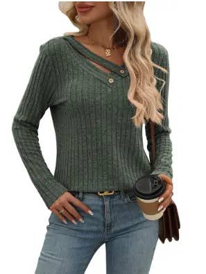 Long Sleeve V-Neck Sweater