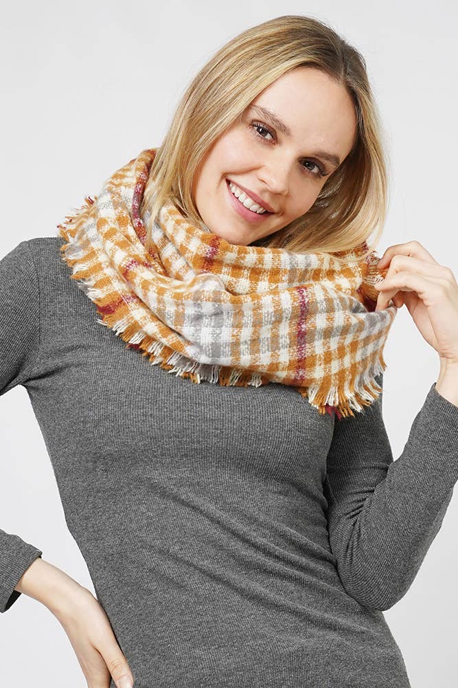 Plaid Pattern Infinity Scarf