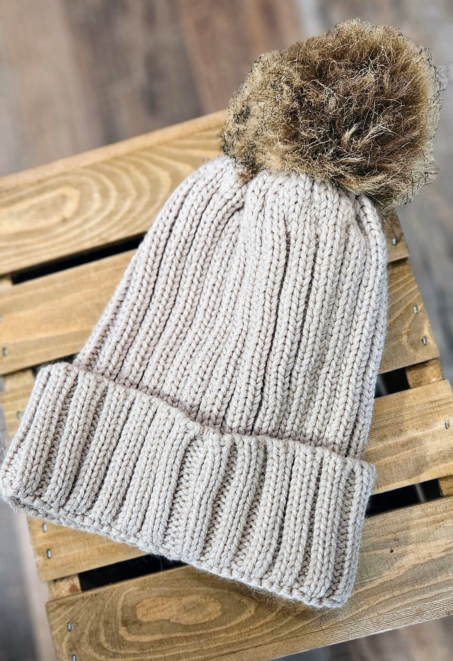 Faux Fur Pom Pom Hat