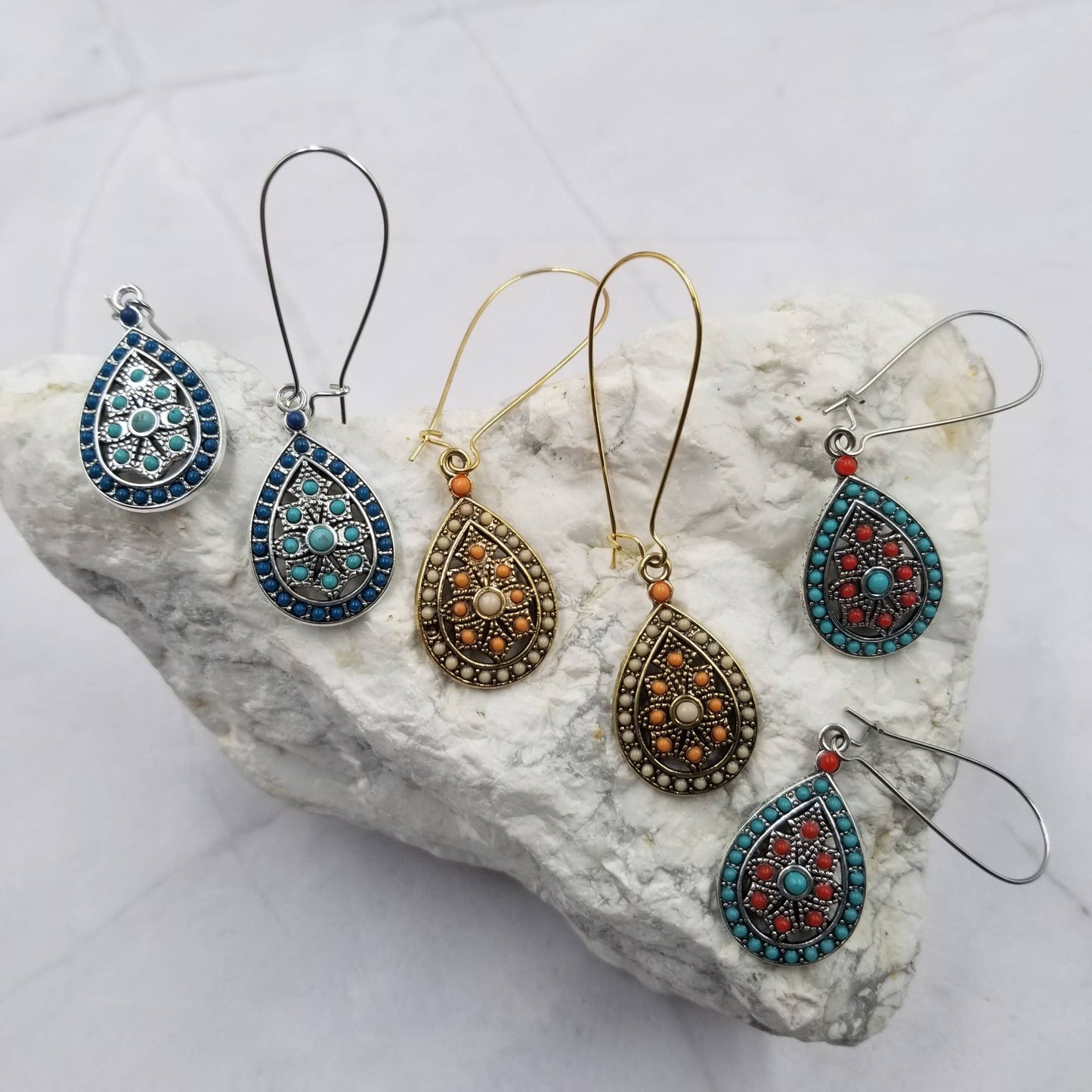 Boho Turquoise Beads Earrings