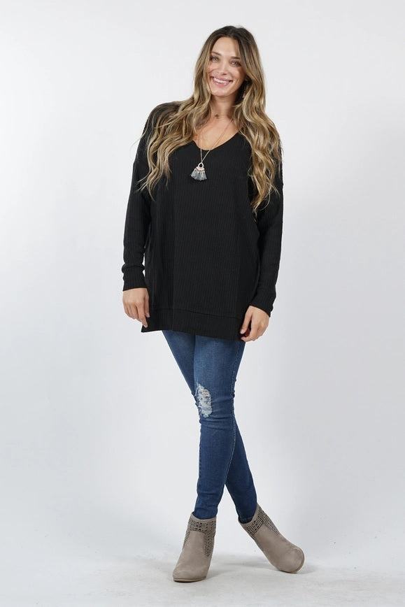 Brushed Thermal Long Sleeve V-Neck