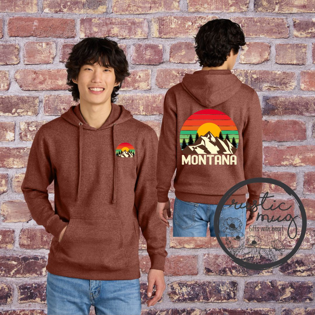 Vintage Retro Montana Sunset Hoodie