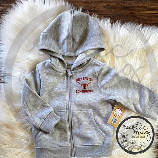 Zip Up Infant Longhorn Hoodie