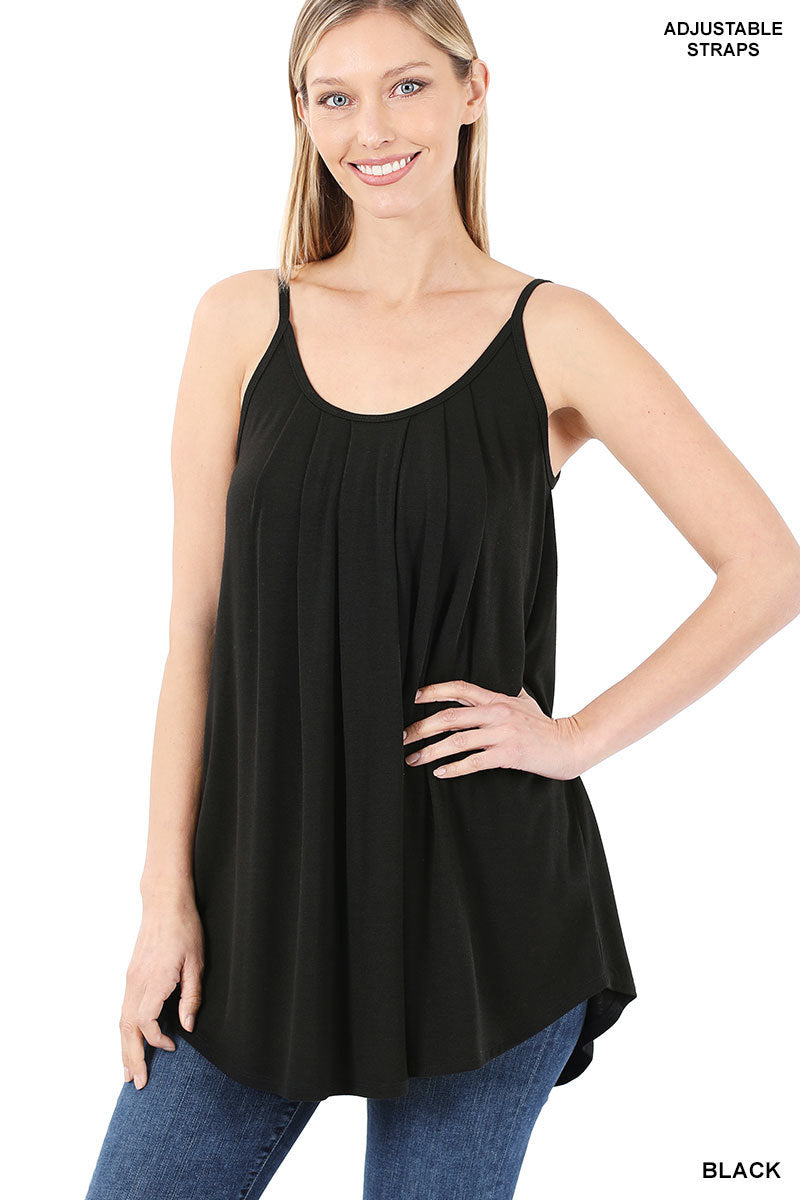 Pleated Spaghetti Strap Cami