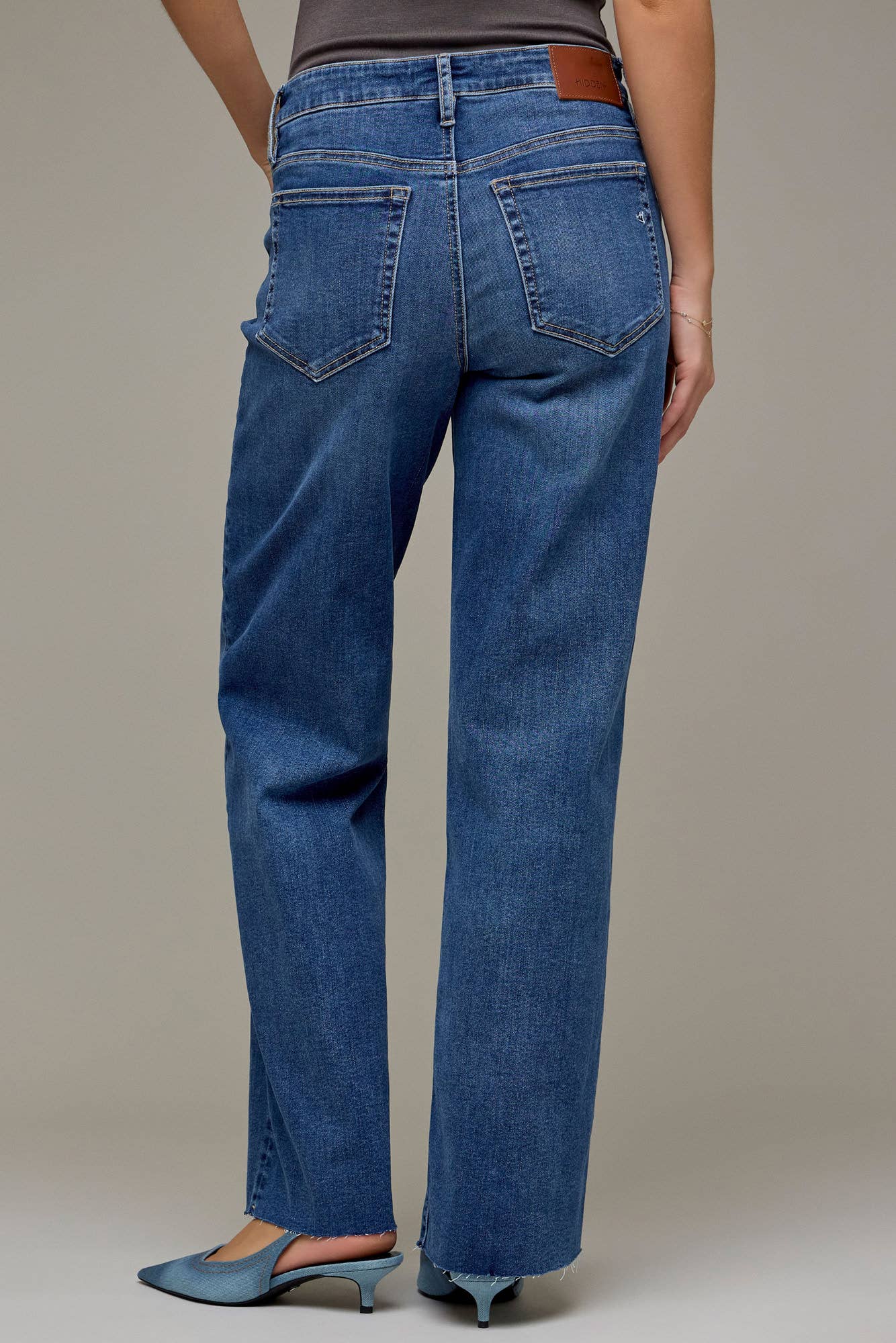 Ella Mid Rise Classic Straight Jeans by Hidden