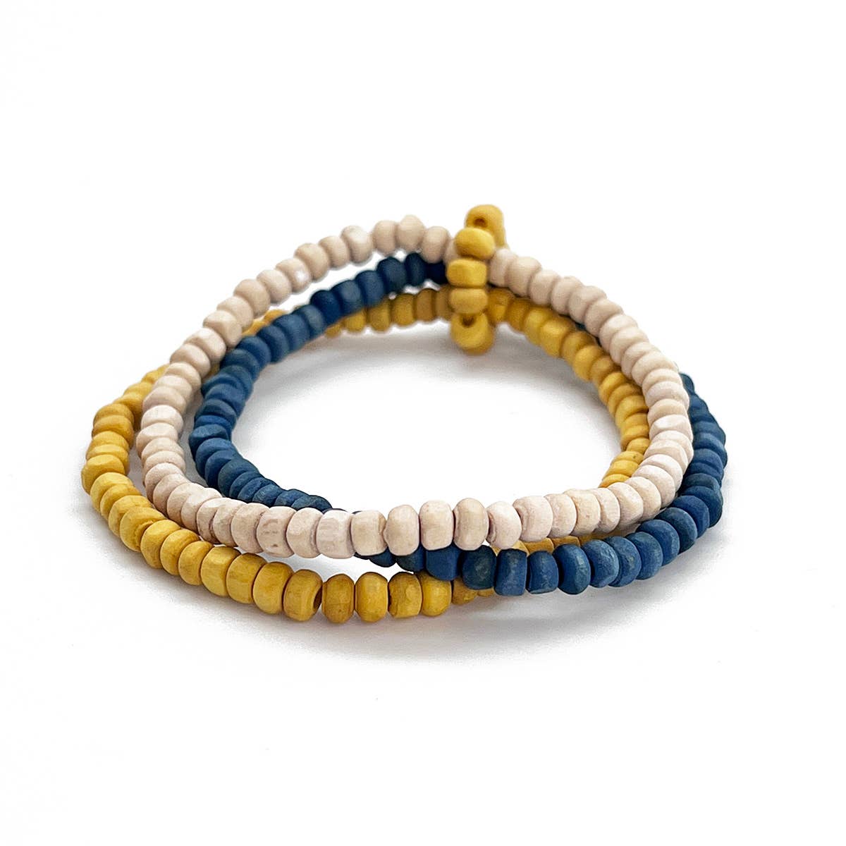 Prismatic Hues Stretch Bracelet - Blue, Yellow, White