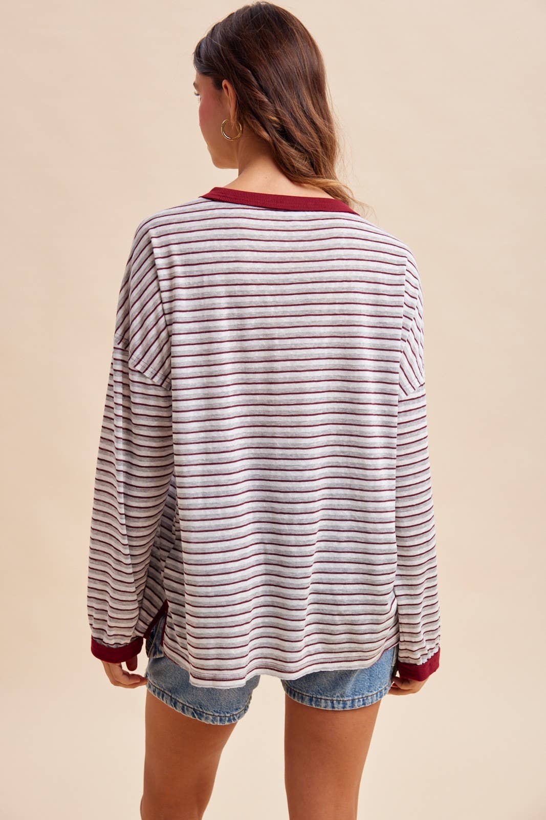 Striped Oversized Jersey Tee