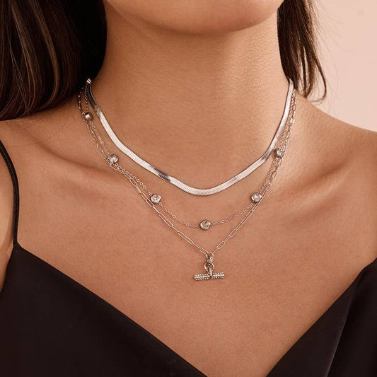 Crystal Triple Layer Necklace