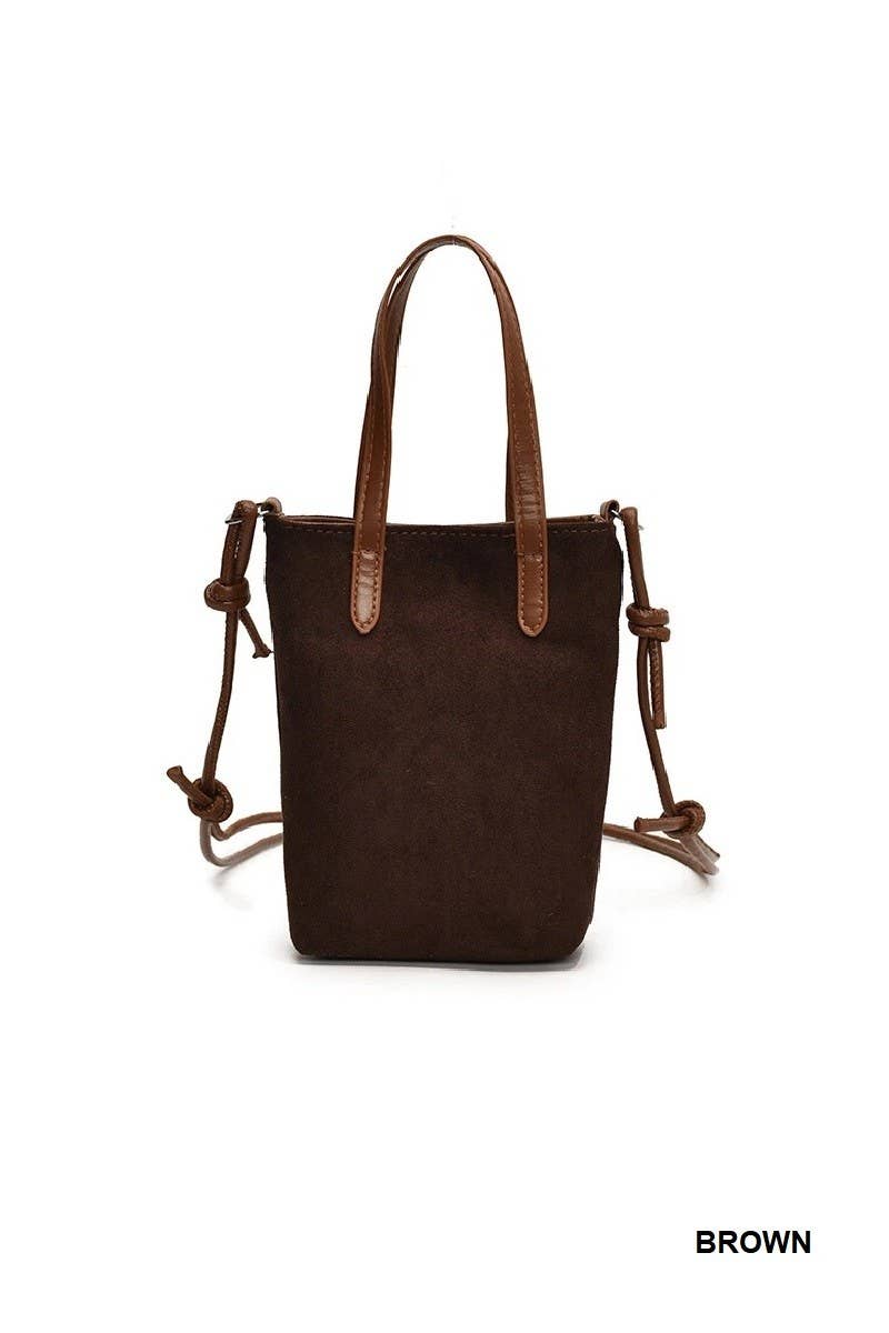 Vintage Suede Bucket Crossbody