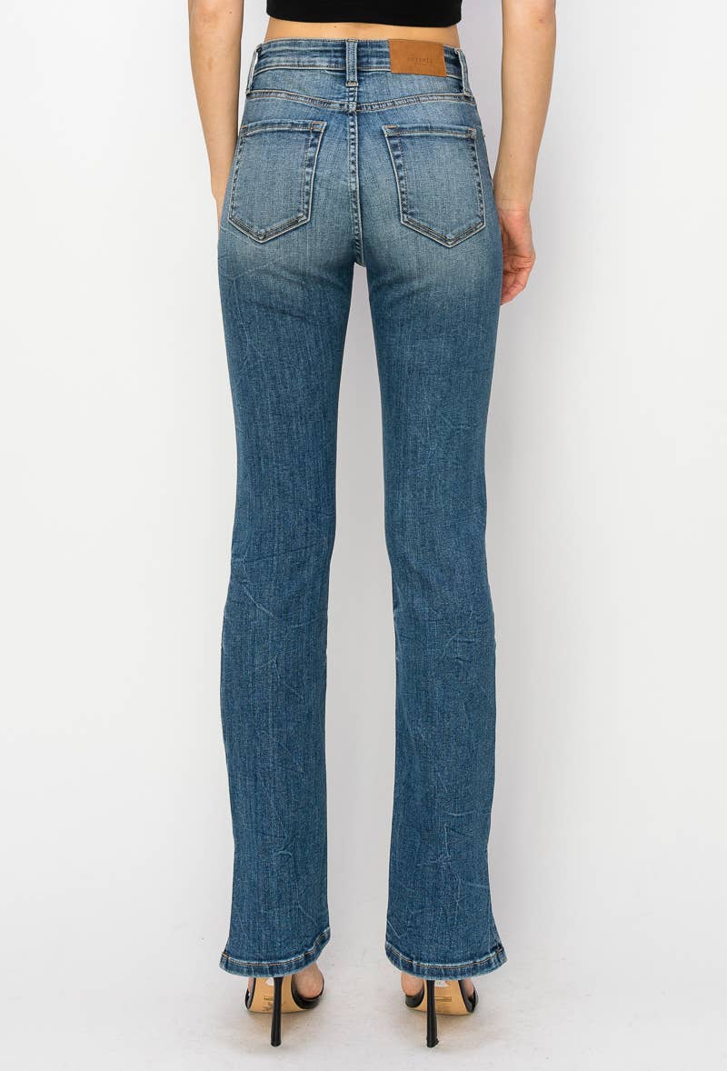 The Modern Curvy High Rise Y2K Jeans with Slit Hem by Artemis Vintage