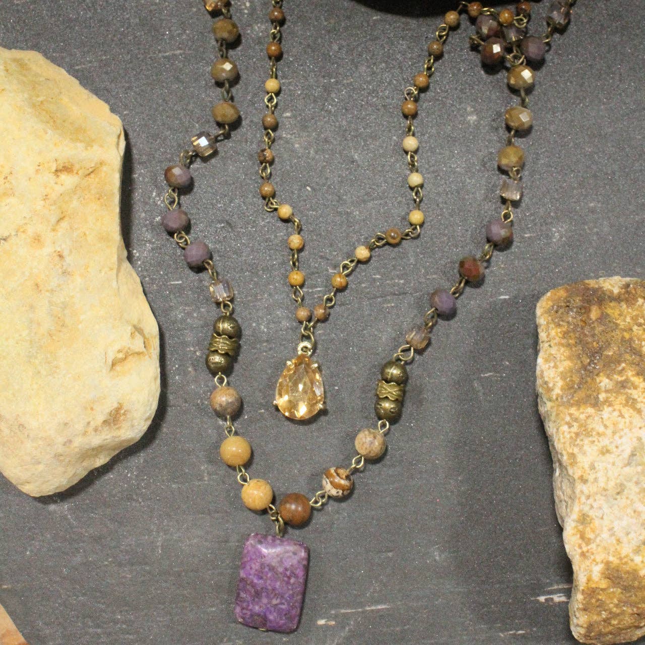 Passionate About Boho Plum Layered Necklace