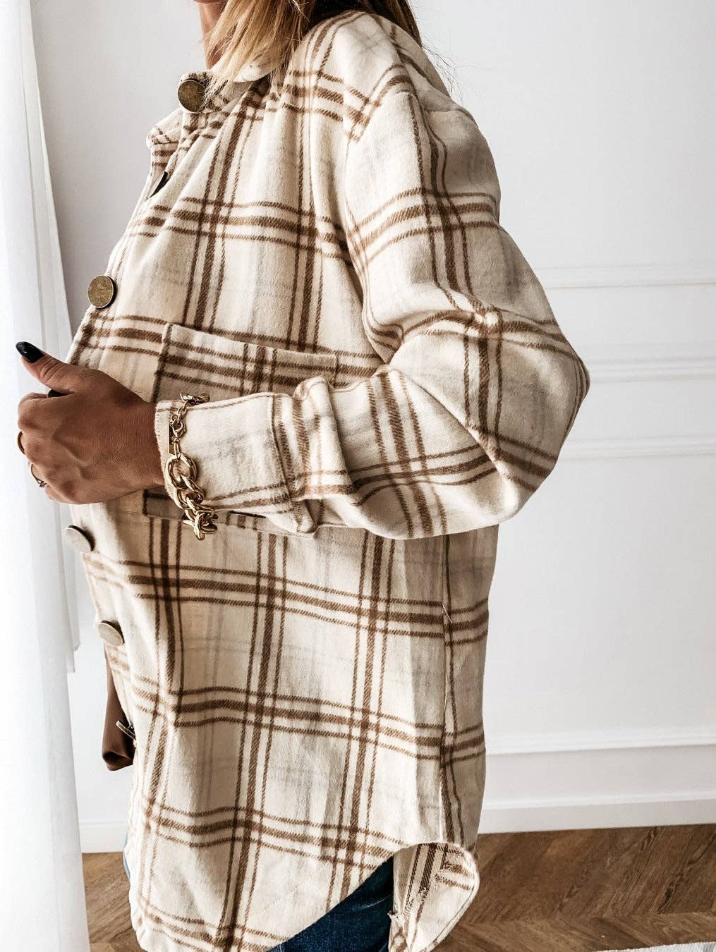 Plaid Wool Blend Shacket