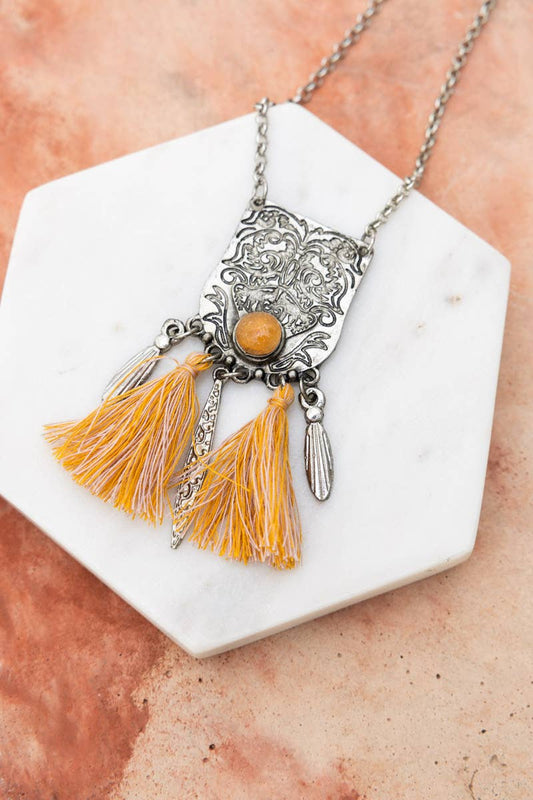 Western Boho Tassel Pendant Necklace