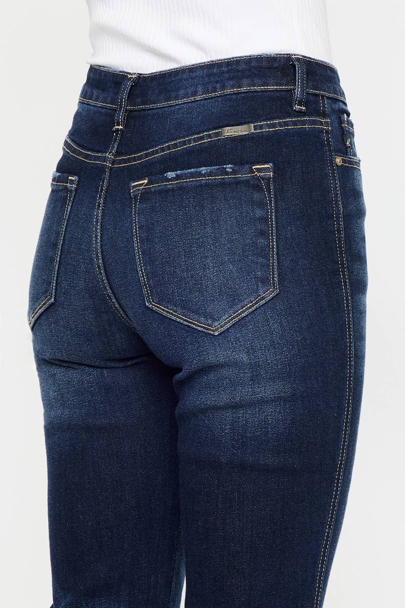 Kan Can High Rise Flared Dark Denim