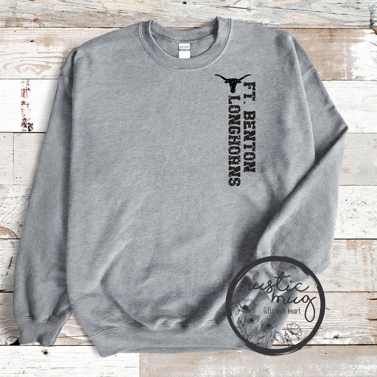 Vertical Grunge Ft. Benton Longhorn Sweatshirt
