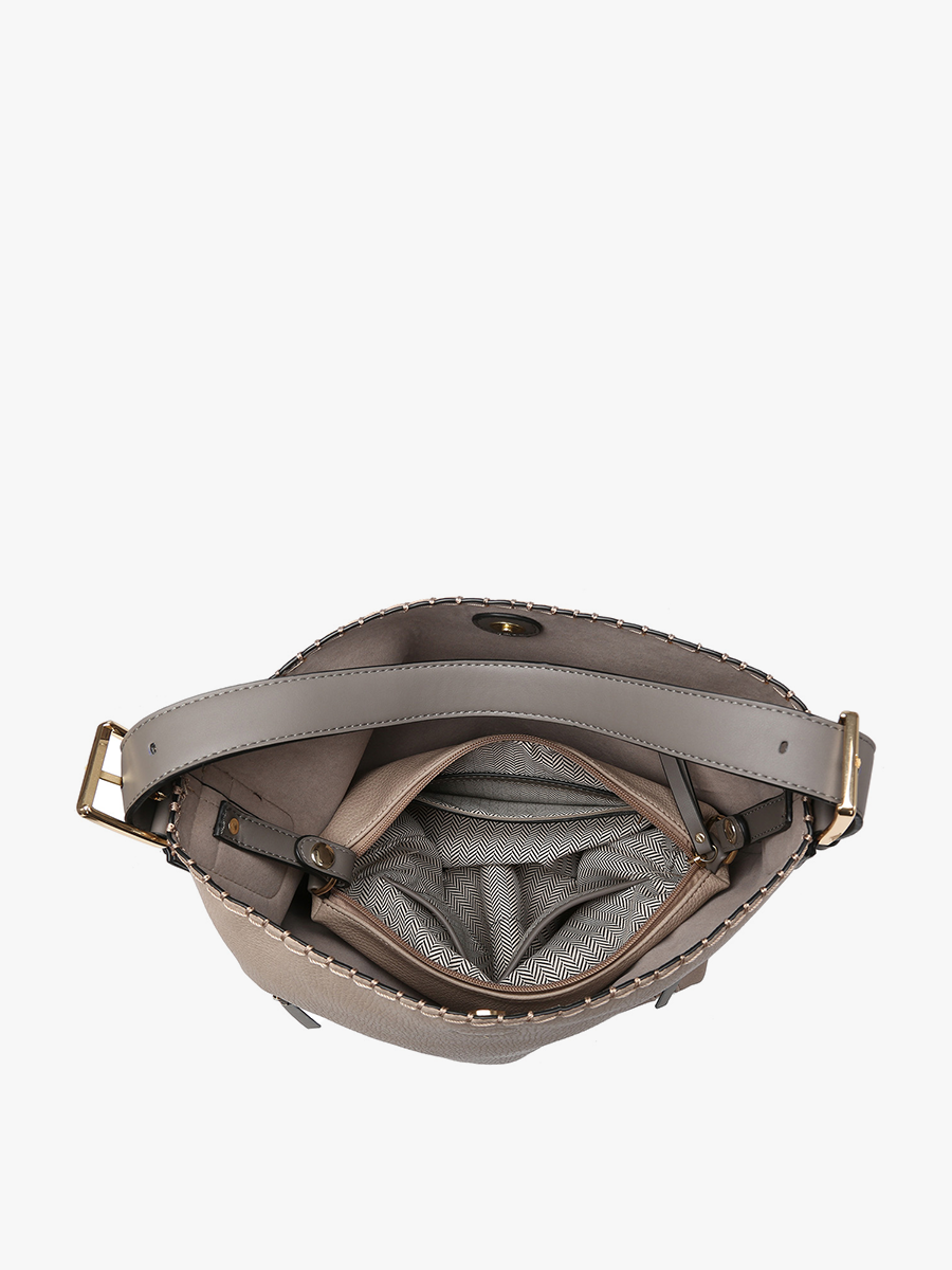 Alexa 2-in-1 Hobo Bag w/Dual Zip Compartments: Black