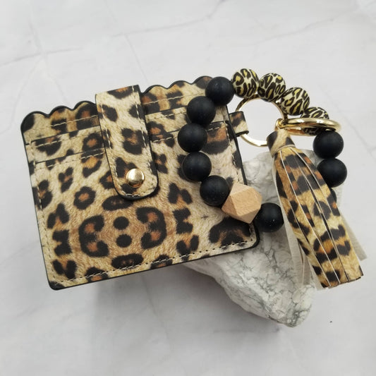 Card Holder And Key Chain Silicone Bead Bracelet
