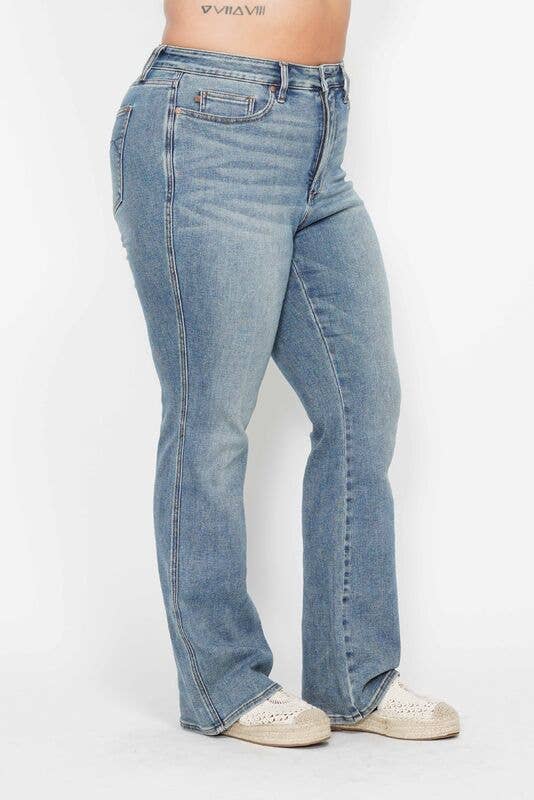 Med Wash Tummy Control High Waisted Bootcut by Judy Blue