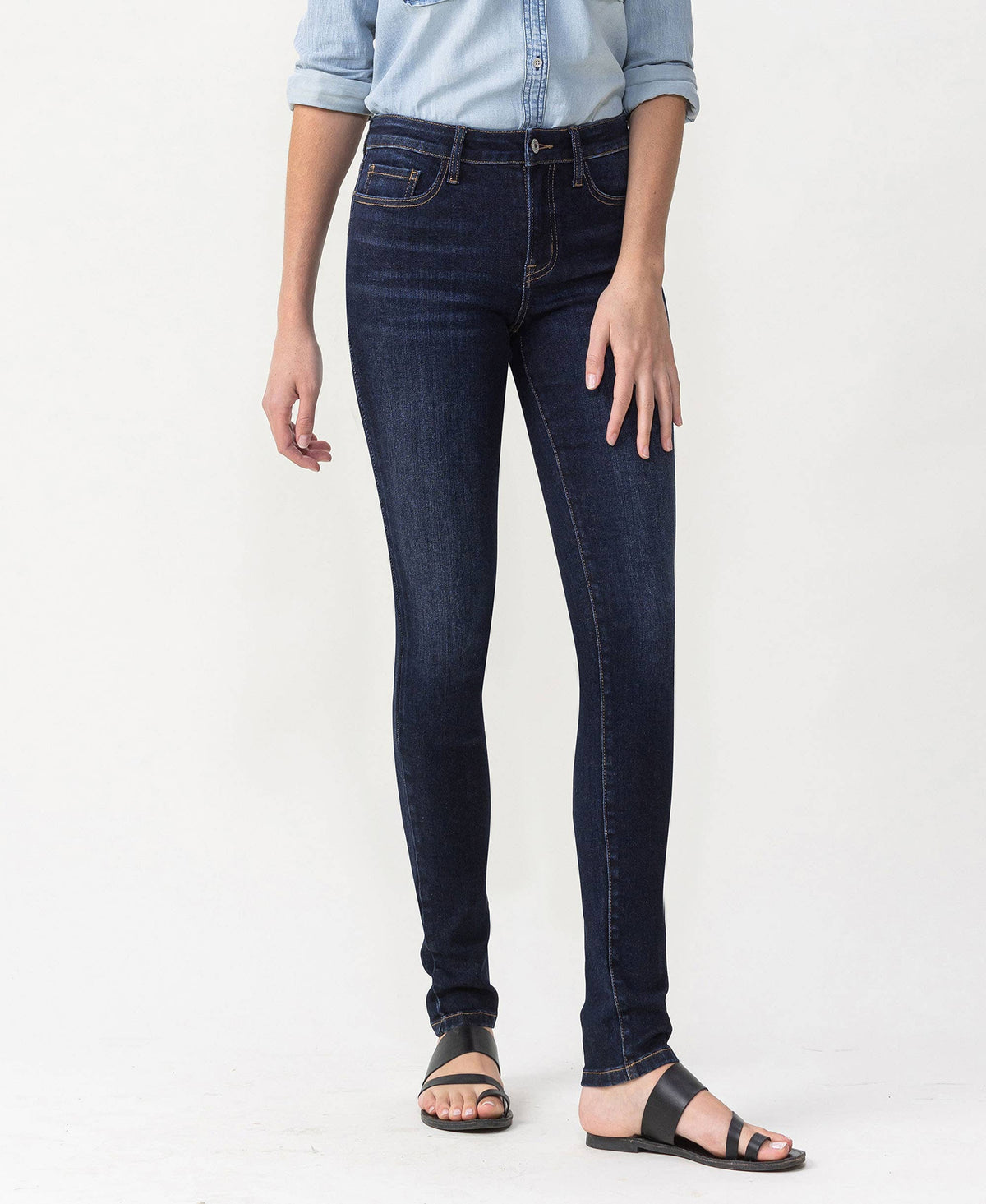 Lustrous High Rise Dark Skinny by Lovervet