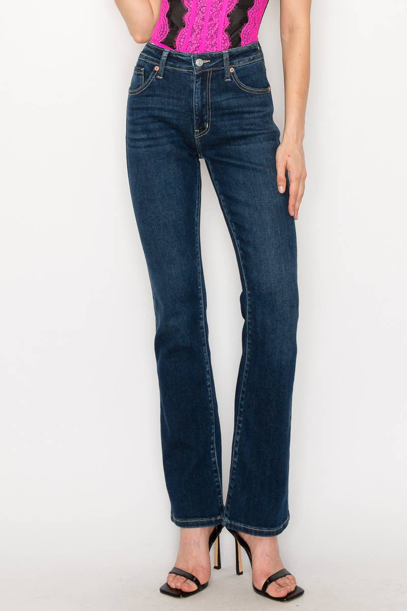 The Modern Curvy High Rise Skinny Boot Cut Jeans by Artemis Vintage