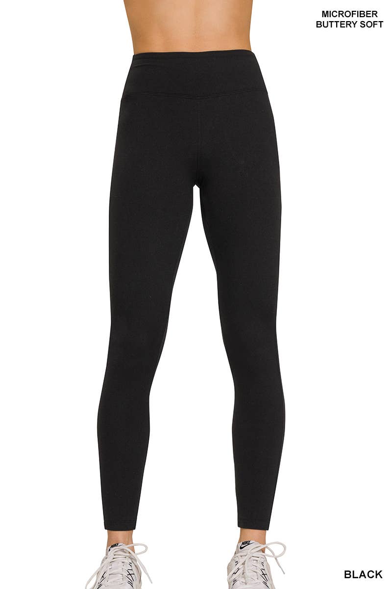 Microfiber Soft Waistband Full Length Leggings