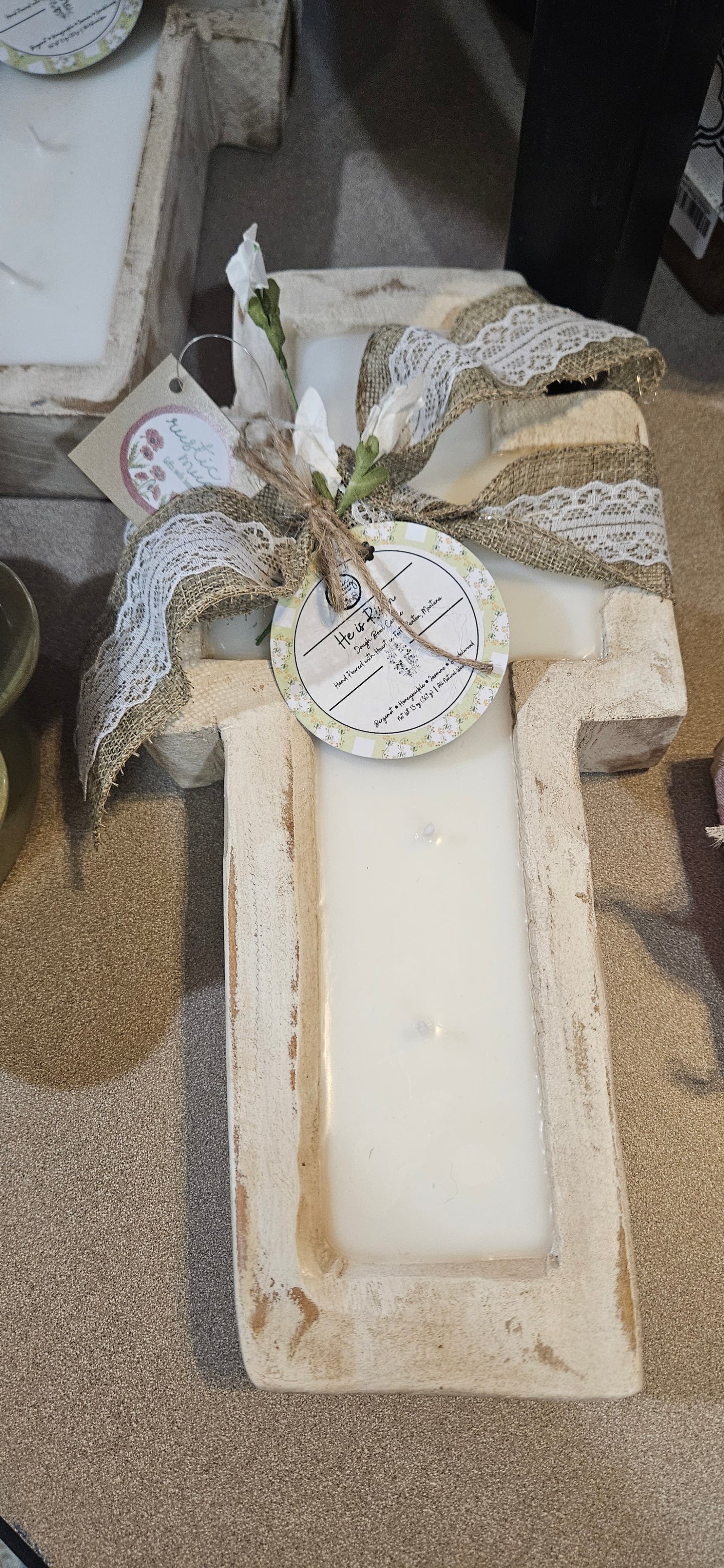 Cross Dough Bowl Candle