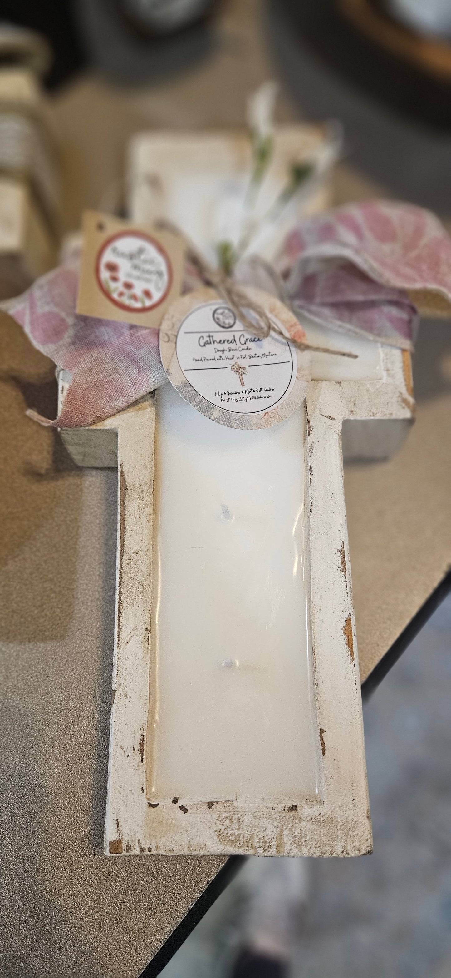 Cross Dough Bowl Candle