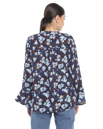 Newfangled Long Sleeve Navy Top