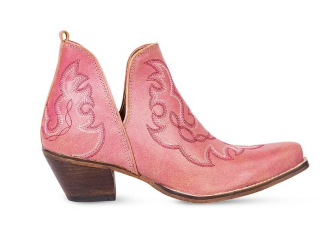 Pink Maisie Stitched Leather Boots by Myra