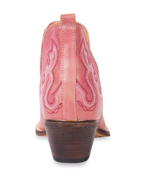 Pink Maisie Stitched Leather Boots by Myra