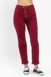 Judy Blue Double Cuff Scarlet Denim Jogger